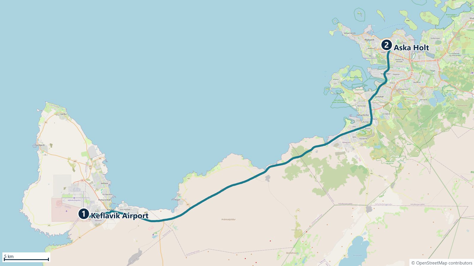 Route map for Tuesday 15