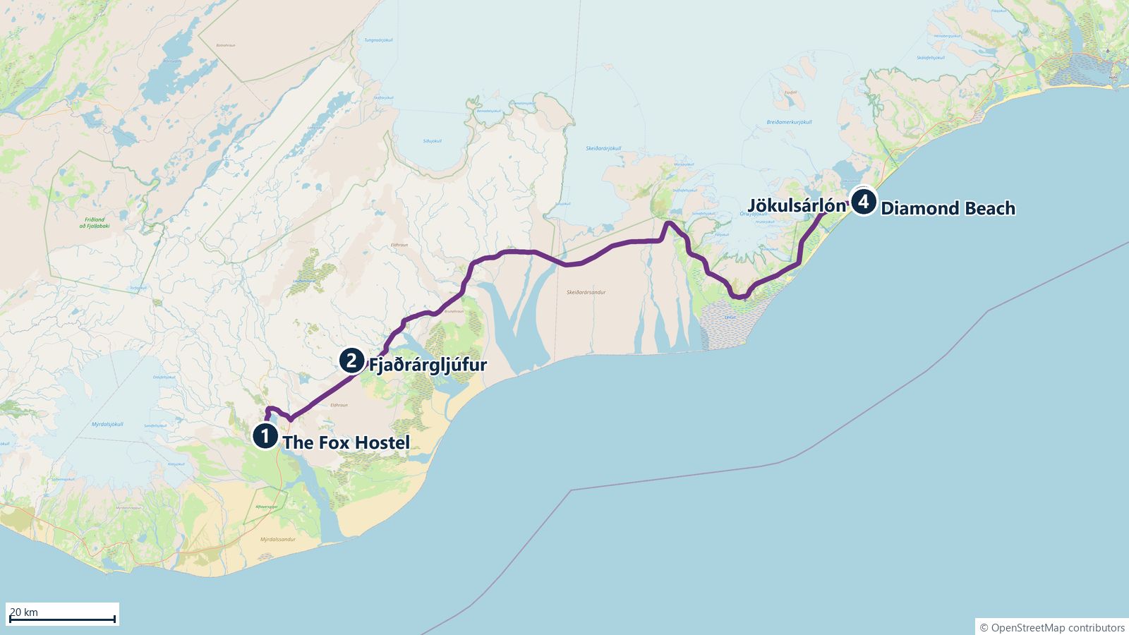 Route map for Friday 18