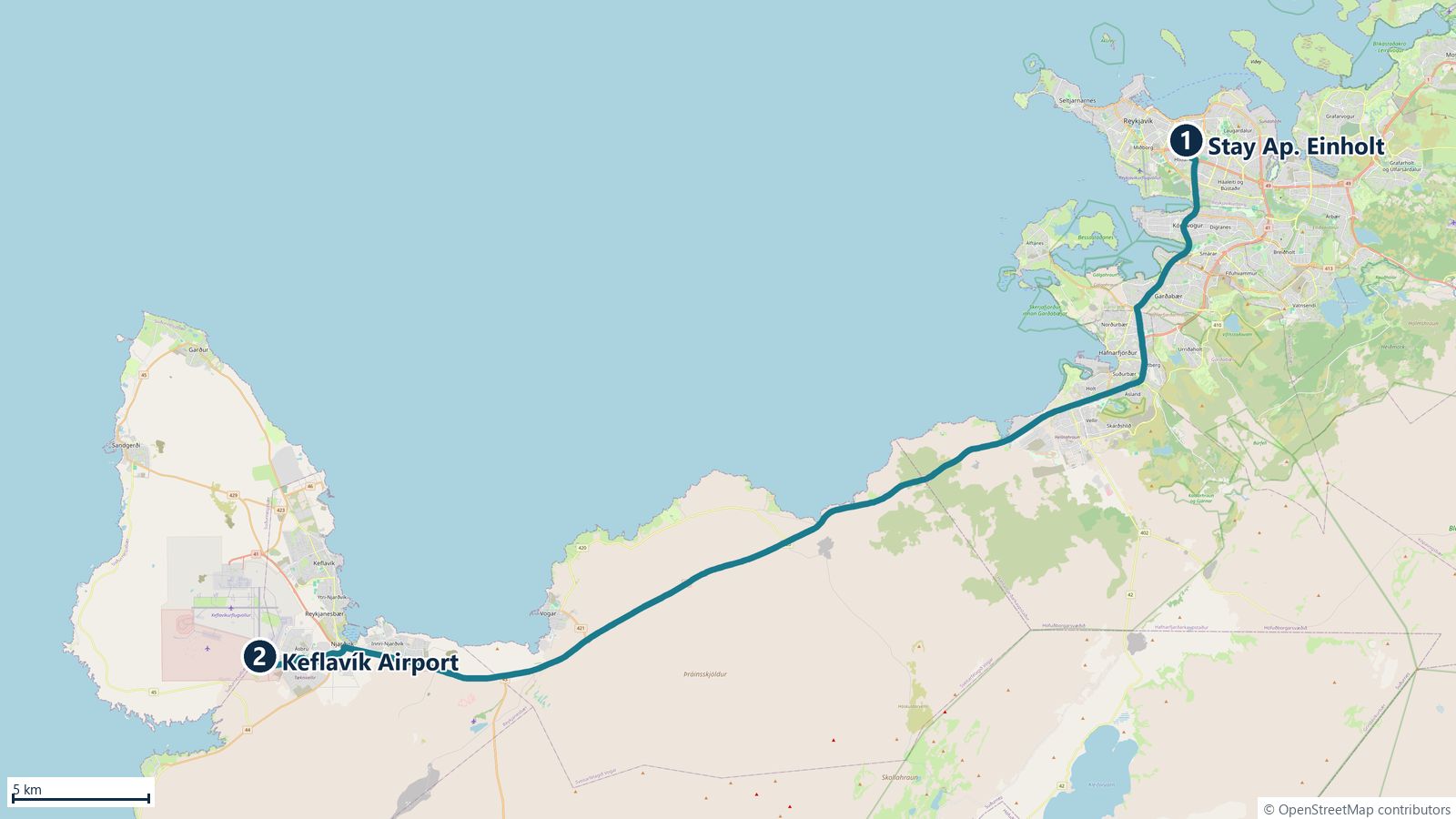 Route map for Monday 21